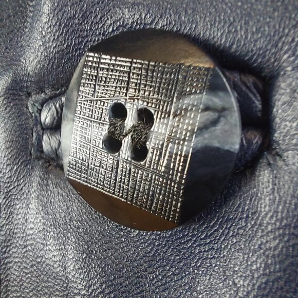 Vintage Canadian Navy Leather Coat - Picture 3 of 5